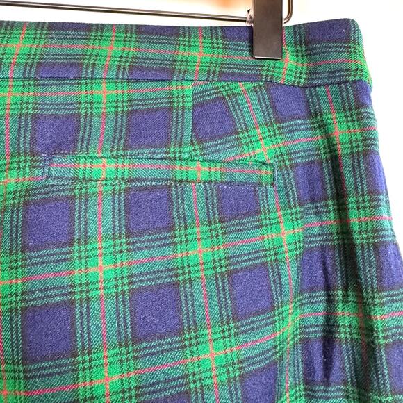 VINEYARD VINES Women's Toboggan Tartan Ankle Pant Blue Green Plaid Wool Size 8 - Picture 4 of 7